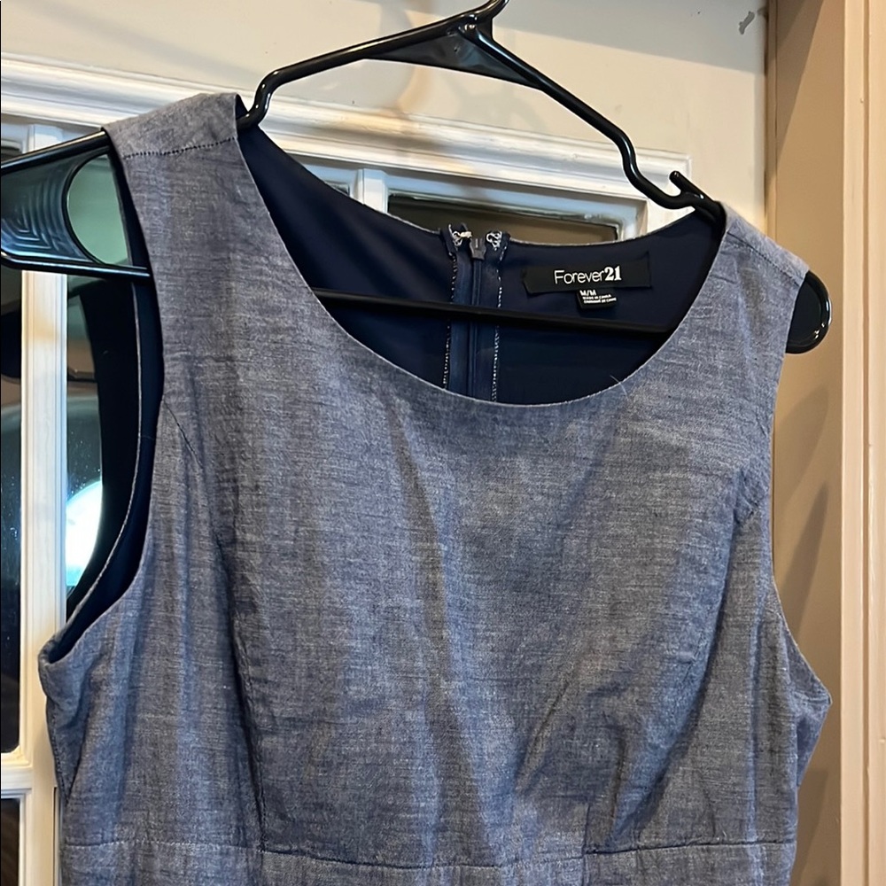 Forever 21 Gray Sheath Dress Scoop Neck Sleeveless